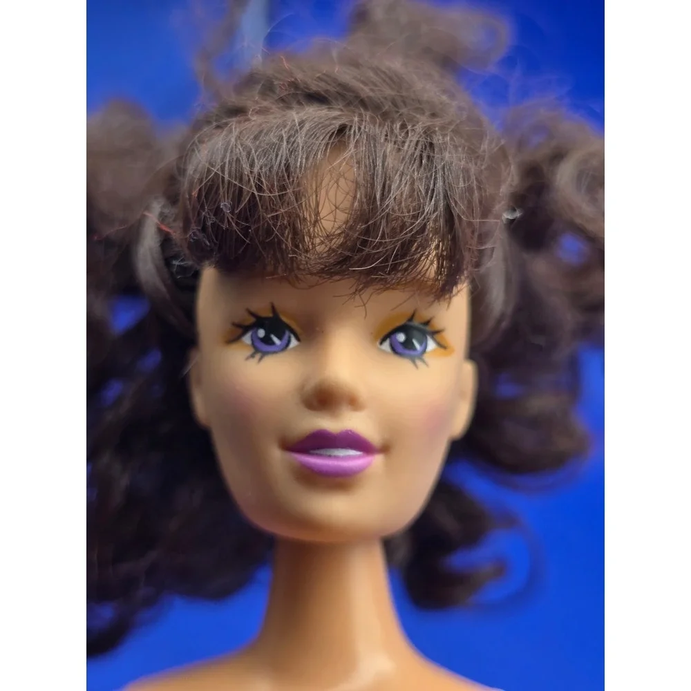 Vintage Kid Kore 1990 Fashion Doll Brunette Purple Eyes Curly Hair 11.5 inch